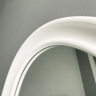 Modern Oval White Plastic Mirror by Carrara & Matta, 1980s-GDD-1328674