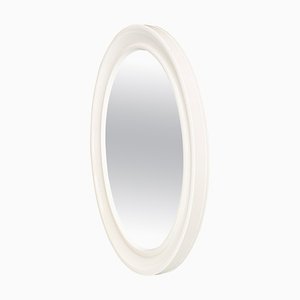 Modern Oval White Plastic Mirror by Carrara & Matta, 1980s-GDD-1328674