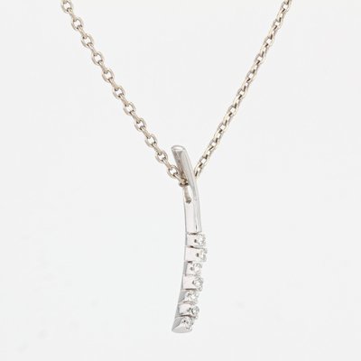 Modern Pendant in 18 Karat White Gold with Diamonds Line-OLU-1315773