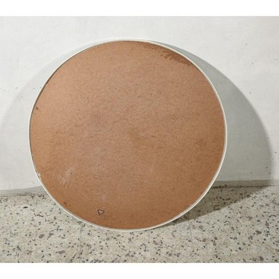 Modern Plastic Round Mirror with Flared Frame-RAQ-695891