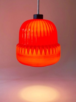 Modern Red Glass Globe Pendant Lamp, 1960s-BAF-763371