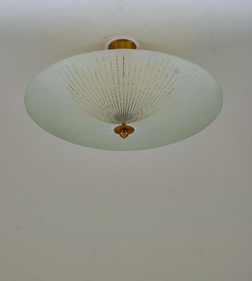 Modern Scandinavian Glass Flush Mount attributed to Orrefors,1950s-FM-1778208