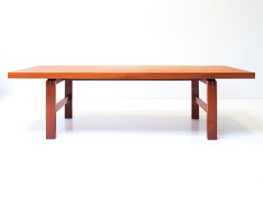 Modern Scandinavian Solid Teak Coffee Table / Bench, 1950s-OGU-888808