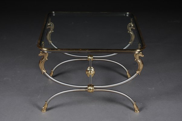 Modern Side Table in Chrome and Brass-FLW-1416835