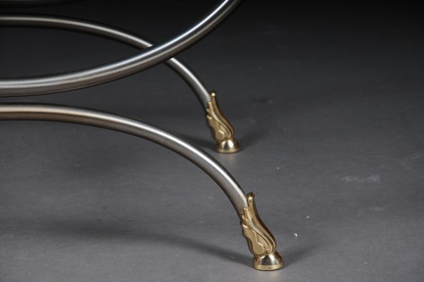 Modern Side Table in Chrome and Brass-FLW-1416835