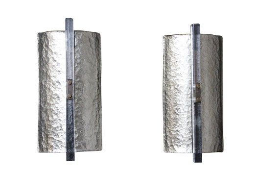 Modern Silver Leaf Murano Glass Wall Lights, 2000s, Set of 2-YF-1427578