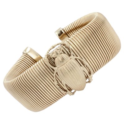 Modern Vermeil Scarab Beetle Bracelet-OLU-1144599