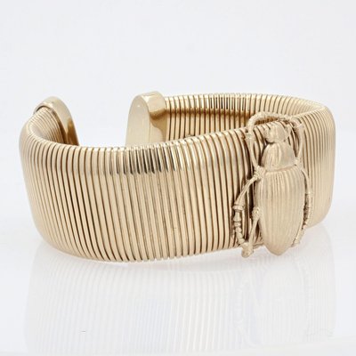 Modern Vermeil Scarab Beetle Bracelet-OLU-1144599