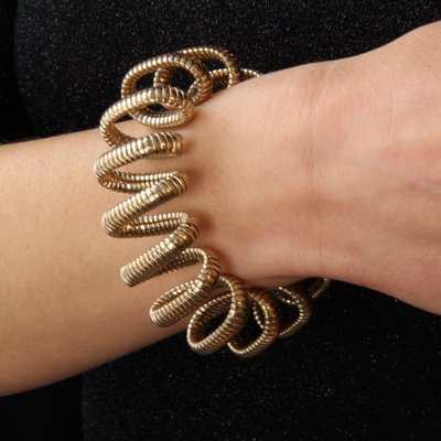 Modern Vermeil Spiral Tubogas Bracelet-OLU-1144597