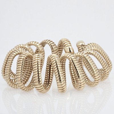 Modern Vermeil Spiral Tubogas Bracelet-OLU-1144597