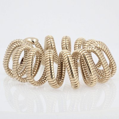 Modern Vermeil Spiral Tubogas Bracelet-OLU-1144597