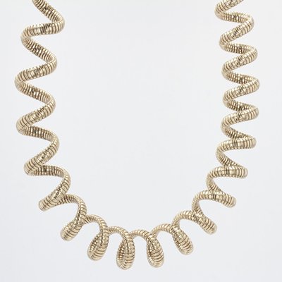 Modern Vermeil Spiral Tubogas Necklace-OLU-1144609