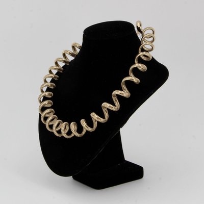 Modern Vermeil Spiral Tubogas Necklace-OLU-1144609