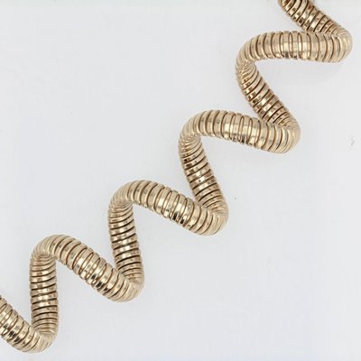 Modern Vermeil Spiral Tubogas Necklace-OLU-1144609