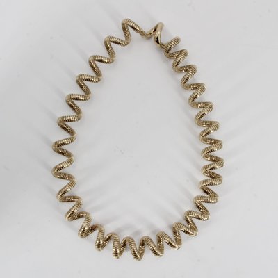 Modern Vermeil Spiral Tubogas Necklace-OLU-1144609