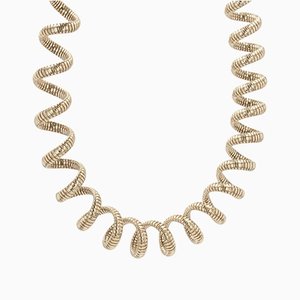 Modern Vermeil Spiral Tubogas Necklace-OLU-1144609