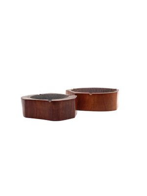 Modern Wood Ashtrays, France, 1970s, Set of 2-TXN-1820121