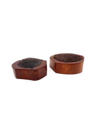 Modern Wood Ashtrays, France, 1970s, Set of 2-TXN-1820121