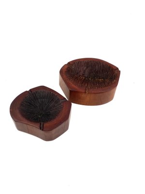 Modern Wood Ashtrays, France, 1970s, Set of 2-TXN-1820121