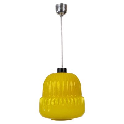 Modern Yellow Glass Globe Pendant Lamp, 1960s-BAF-763368