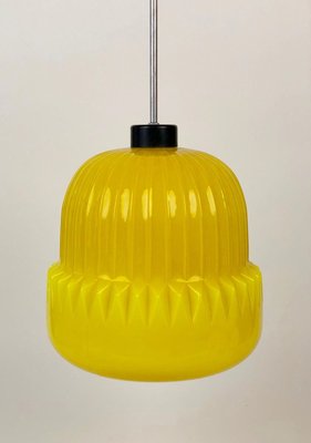 Modern Yellow Glass Globe Pendant Lamp, 1960s-BAF-763368