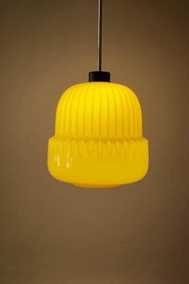 Modern Yellow Glass Globe Pendant Lamp, 1960s-BAF-763368