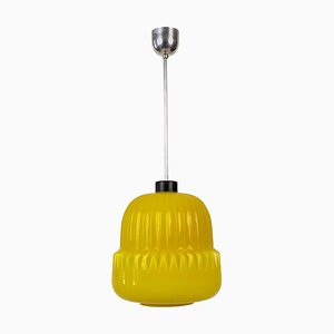 Modern Yellow Glass Globe Pendant Lamp, 1960s-BAF-763368