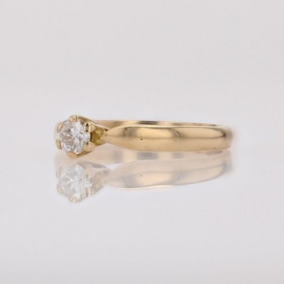 Modern18 Karat Yellow Gold Solitaire Ring with Diamond-OLU-1804874