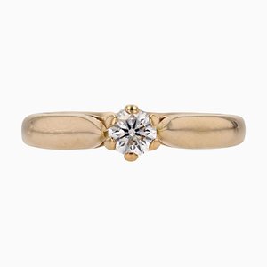 Modern18 Karat Yellow Gold Solitaire Ring with Diamond-OLU-1804874