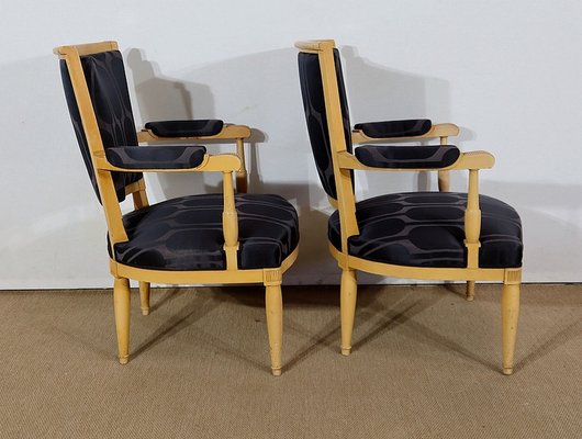 Modernism Solid Sycamore Armchairs, 1940s, Set of 2-RVK-1313009