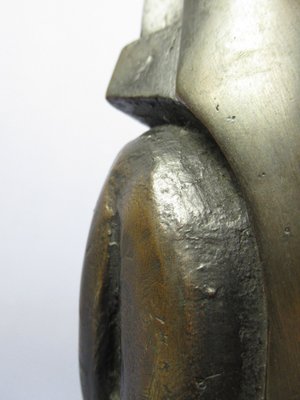 Modernist Abstract Brass Figure on Wooden Base by Nadia Rognoni, 1970s-PWG-2041305