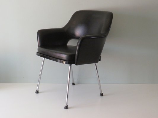 Modernist Armchair in Chrome and Skai, Belgium, 1960s-UKG-1283134