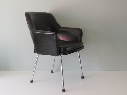 Modernist Armchair in Chrome and Skai, Belgium, 1960s-UKG-1283134