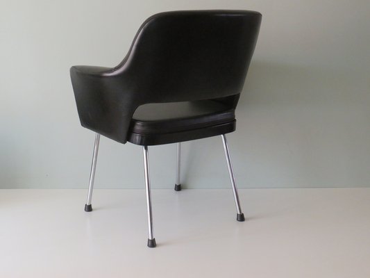 Modernist Armchair in Chrome and Skai, Belgium, 1960s-UKG-1283134