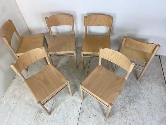 Modernist Beech Dining Chairs by Richard Hutten for Gispen, Set of 6-DE-1060760