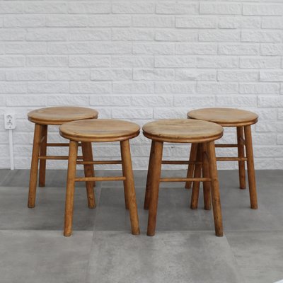 Modernist Birch Stools, Sweden, 1930s, Set of 4-LIV-1787997