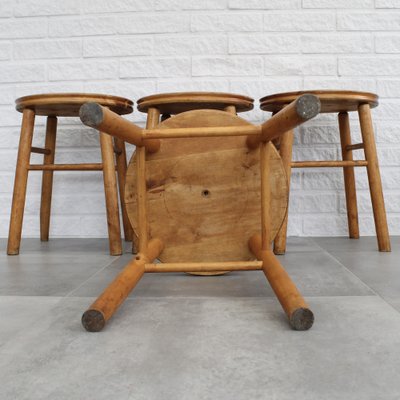 Modernist Birch Stools, Sweden, 1930s, Set of 4-LIV-1787997