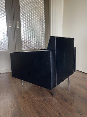 Modernist Black and Chrome Lounge Chair, 1950s-DE-746075