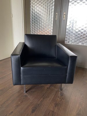 Modernist Black and Chrome Lounge Chair, 1950s-DE-746075