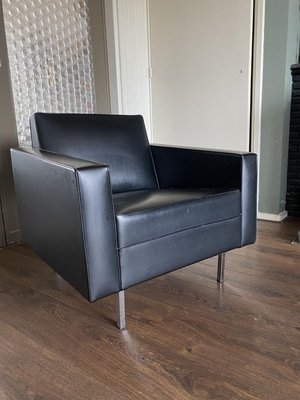 Modernist Black and Chrome Lounge Chair, 1950s-DE-746075