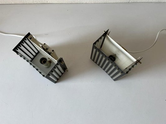 Modernist Black Square Metal and Glass Sconces from SSR, Germany, 1970s-RDS-1210085