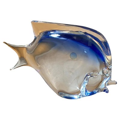 Modernist Blue Murano Glass Tropical Fish in the Style of Seguso, 1970s-NMK-1393909