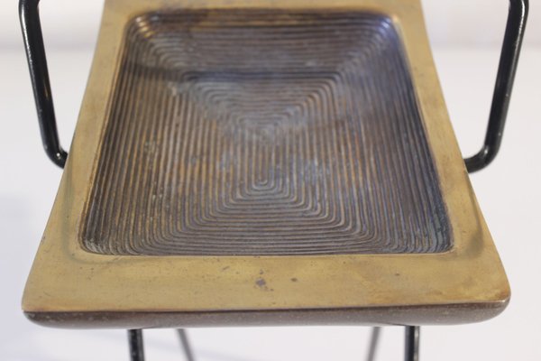 Modernist Bronze Ashtray for Wrought Iron Base, 1950s-WEQ-1138571