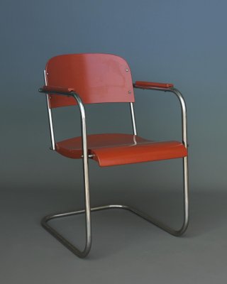 Modernist Cantilever Tubular Armchair, 1930s-MB-1251742