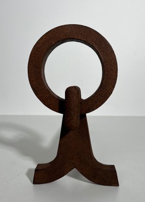 Modernist Chenets in Wrought Iron in the style of Jacques Adnet, 1950s, Set of 2-BA-1786666