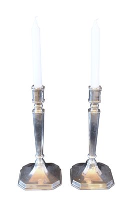 Modernist German Silver Candlesticks, Set of 2-CXC-1229062