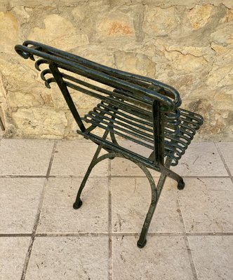 Modernist Green Iron Garden Folding Chair, 1930s-NOU-852985