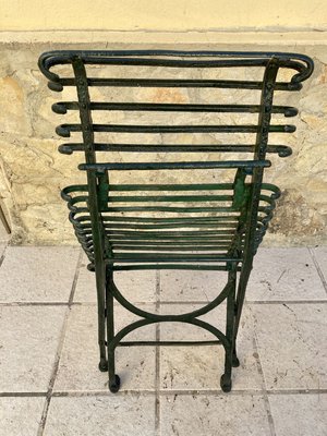 Modernist Green Iron Garden Folding Chair, 1930s-NOU-852985