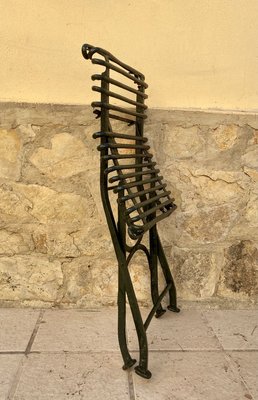 Modernist Green Iron Garden Folding Chair, 1930s-NOU-852985