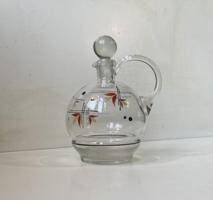 Modernist Hand-Painted Glass Decanter by Jacob E. Bang for Holmegaard, 1950s-LCR-1805426